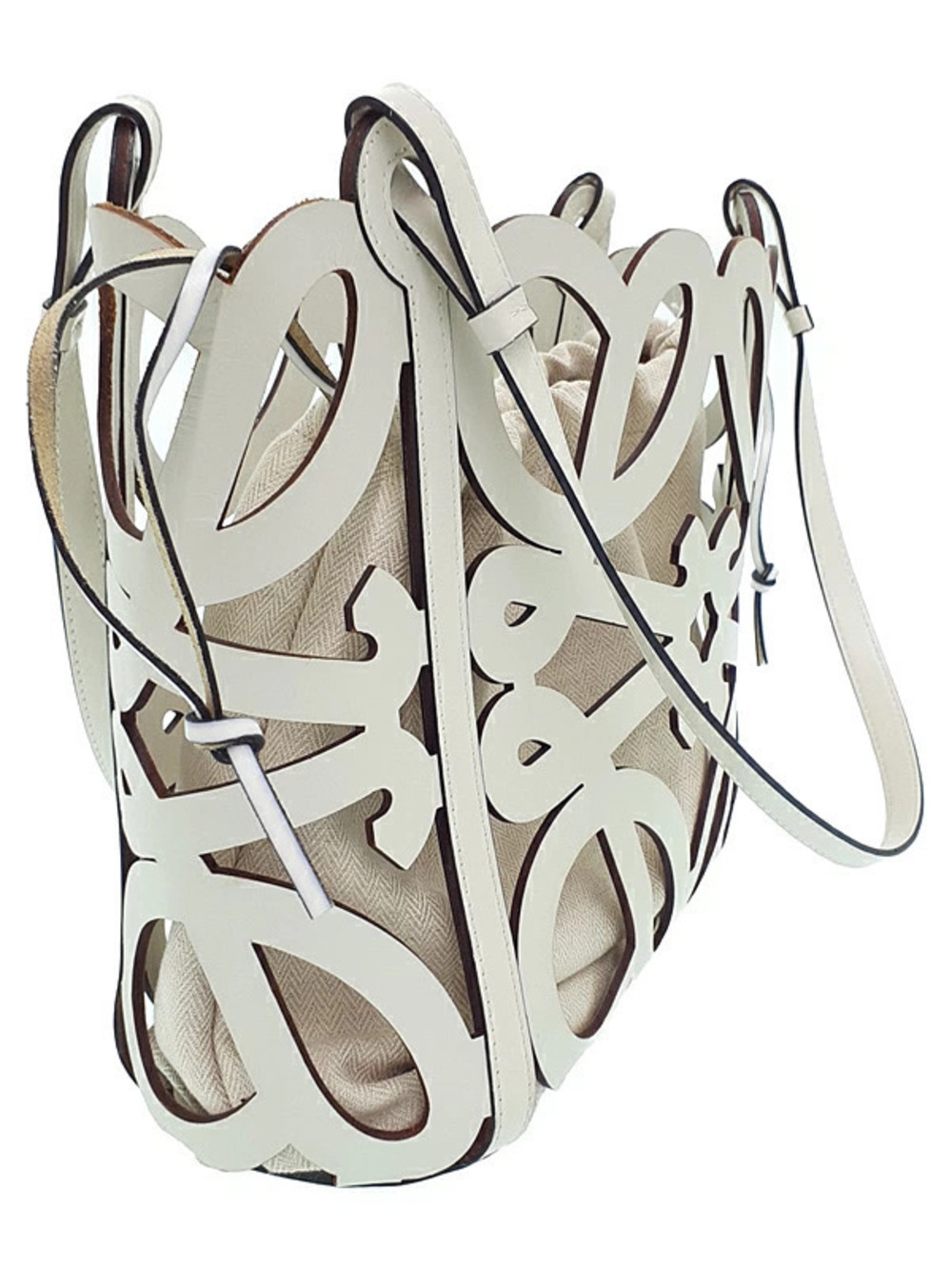 Loewe Bag White Tote Anagram Cutout